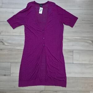 Torrid Space-Dye Pink Duster V-Neck Button-Front Cardigan Sweater Women Sz 2X